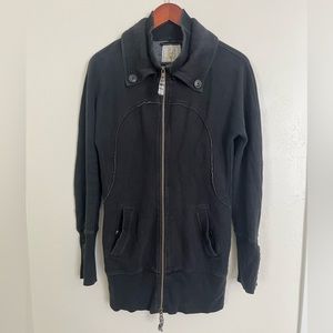Free People zipper jacket black warm sweater